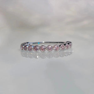 Barbie Pink Sapphire Eternity Wedding Band for Women