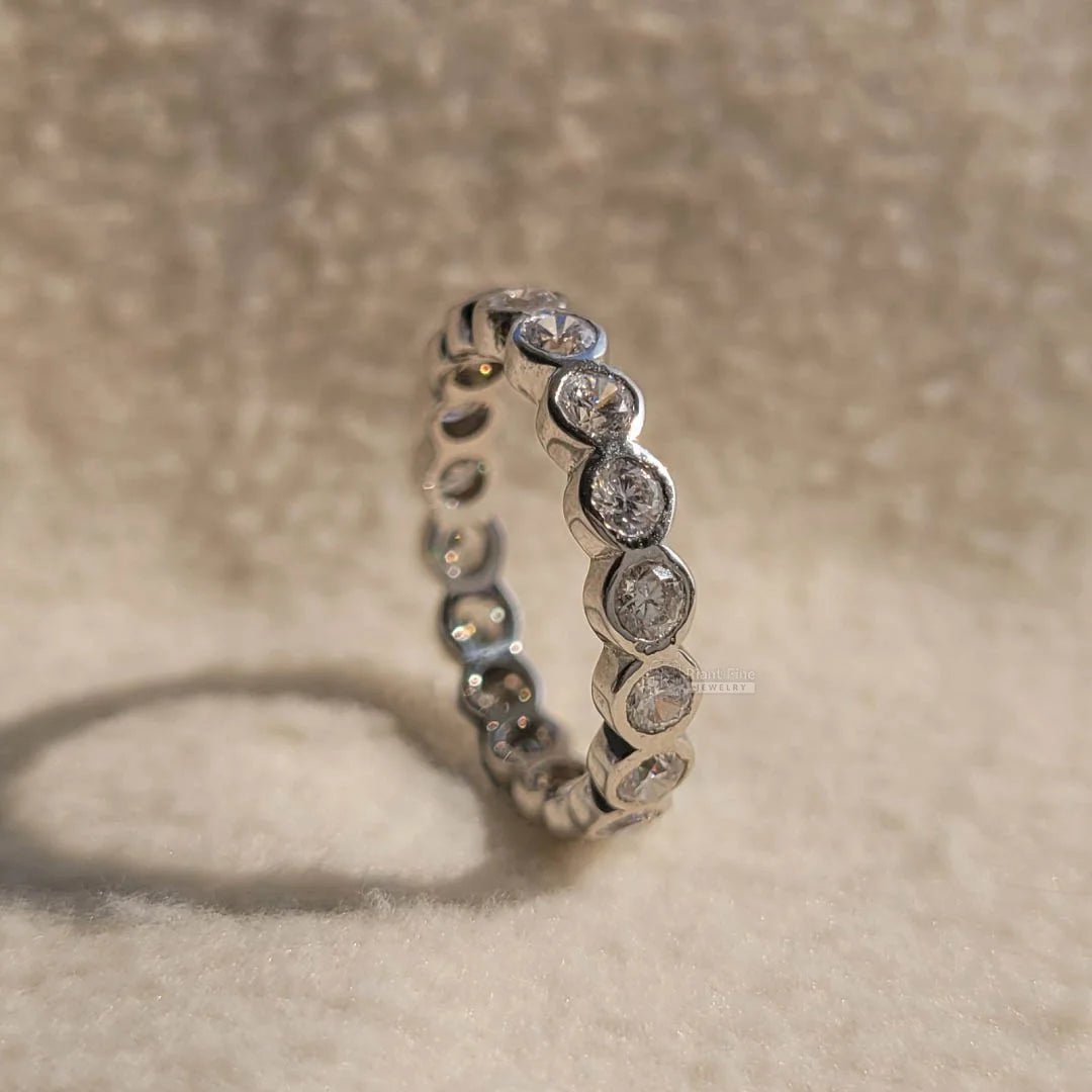 Bezel Round Lab Grown Diamond Eternity Band - Riant Fine Jewelry LLC