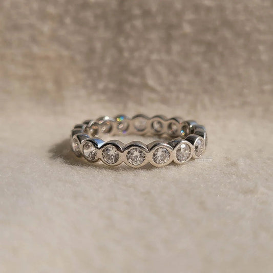 Bezel Round Lab Grown Diamond Eternity Band - Riant Fine Jewelry LLC