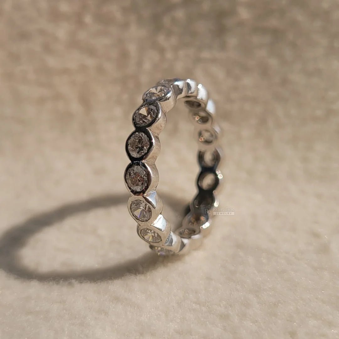 Bezel Round Lab Grown Diamond Eternity Band - Riant Fine Jewelry LLC