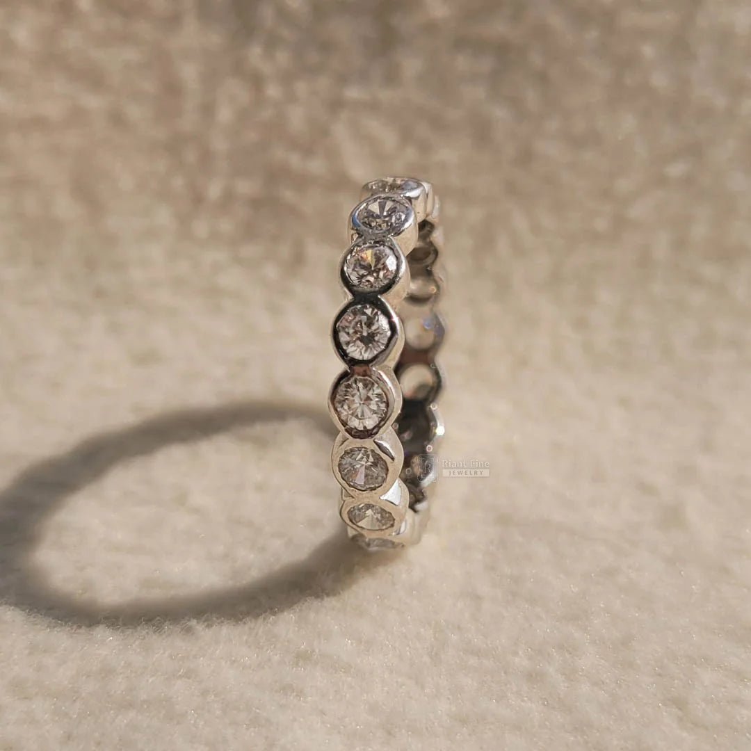 Bezel Round Lab Grown Diamond Eternity Band - Riant Fine Jewelry LLC