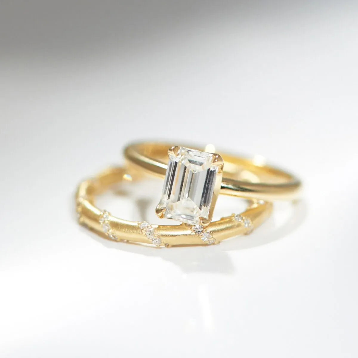 lab grown diamond wedding ring set