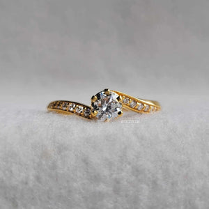 Bypass Shank Round Cut Lab Diamond Engagement Rings