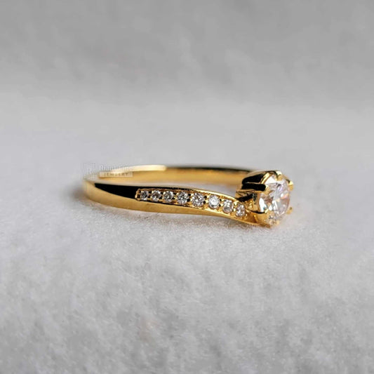 Bypass Shank Round Cut Lab Diamond Engagement Rings - Riant Fine Jewelry LLC