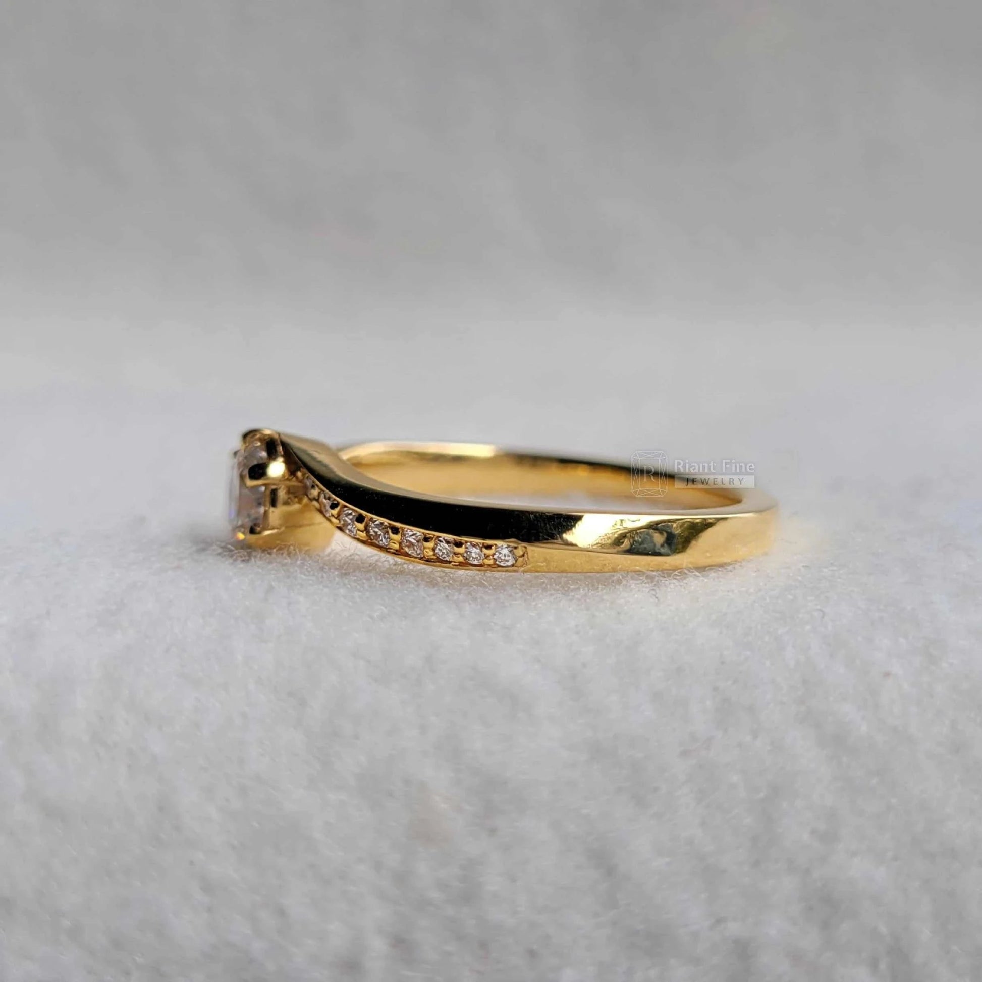 Bypass Shank Round Cut Lab Diamond Engagement Rings - Riant Fine Jewelry LLC
