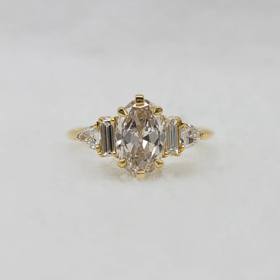 Champagne Oval Lab Grown Diamond Engagement Ring