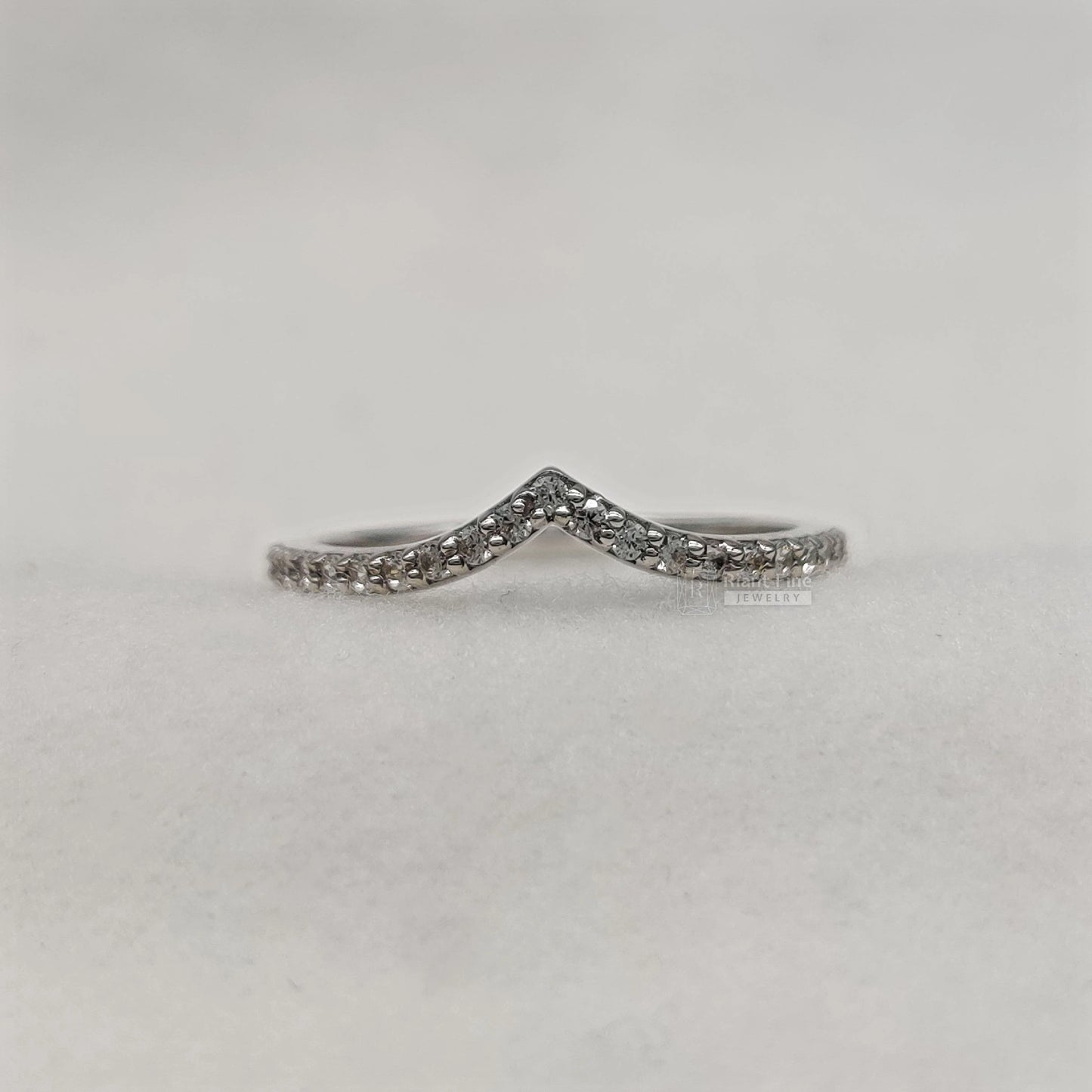 dainty chevron diamond bands