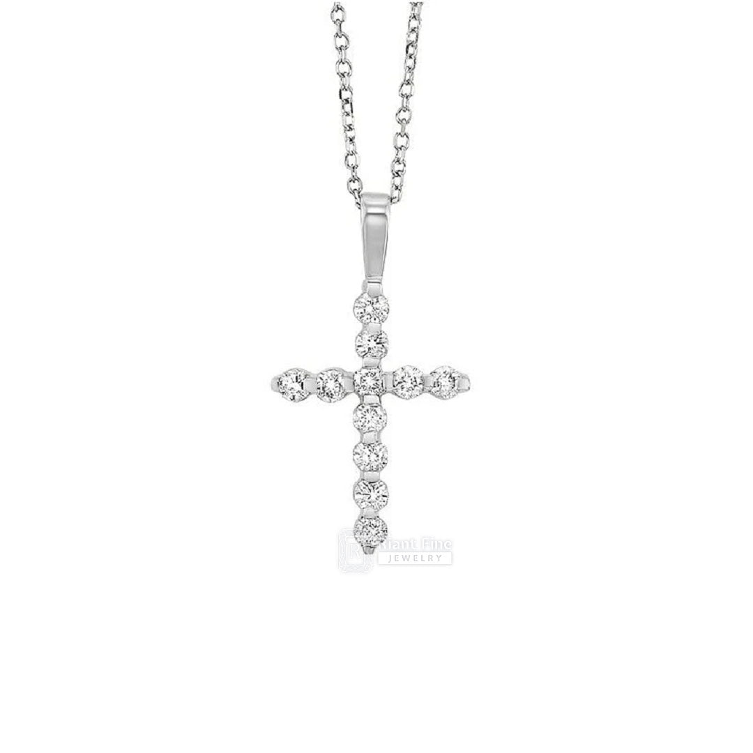 Gold Cross Necklace with Moissanite