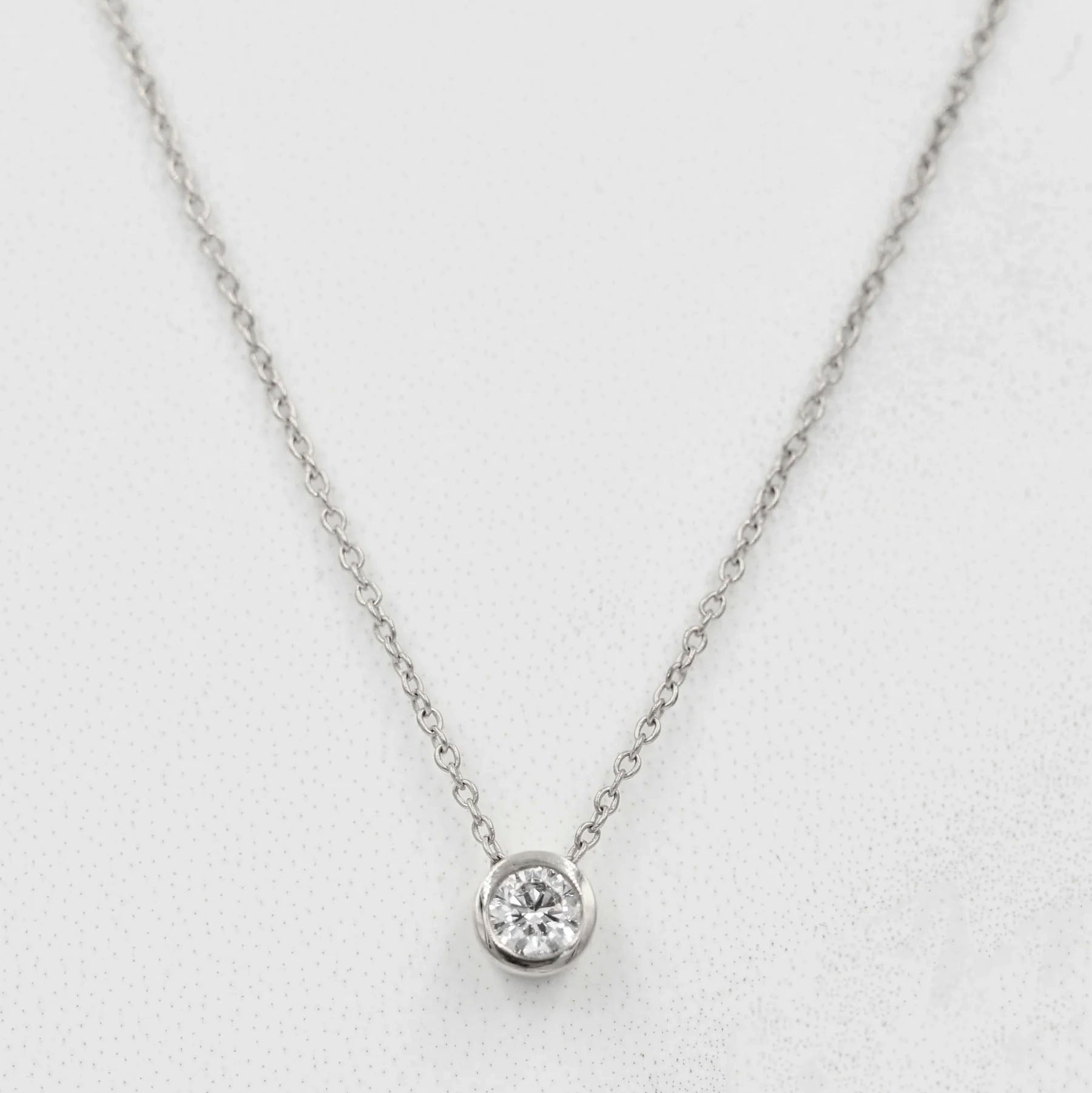 Classic Bezel Set Round Lab Diamond Necklace For Women - Riant Fine Jewelry LLC