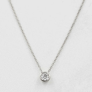 Classic Bezel Set Round Lab Diamond Necklace For Women