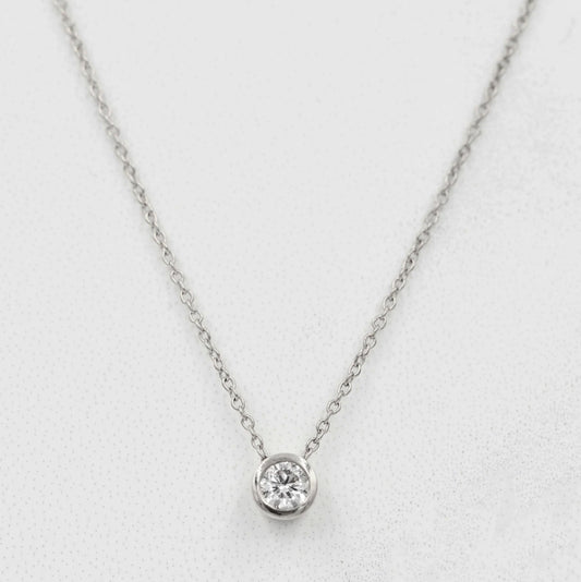 Classic Bezel Set Round Lab Diamond Necklace For Women - Riant Fine Jewelry LLC