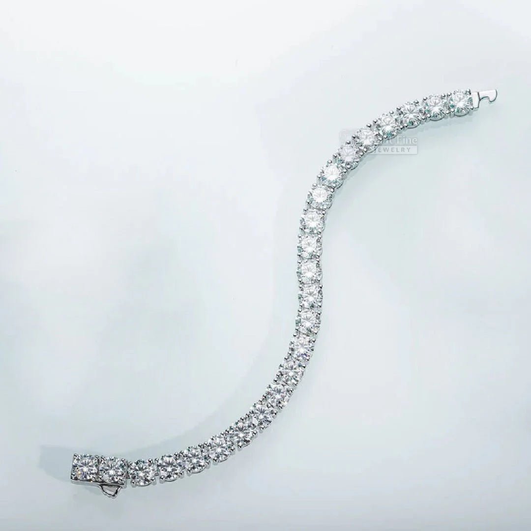 Classic Round Cut Moissanite Diamond Tennis Bracelet - Riant Fine Jewelry LLC