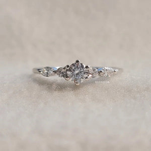 Classic Round Diamond White Gold Dainty Promise Ring