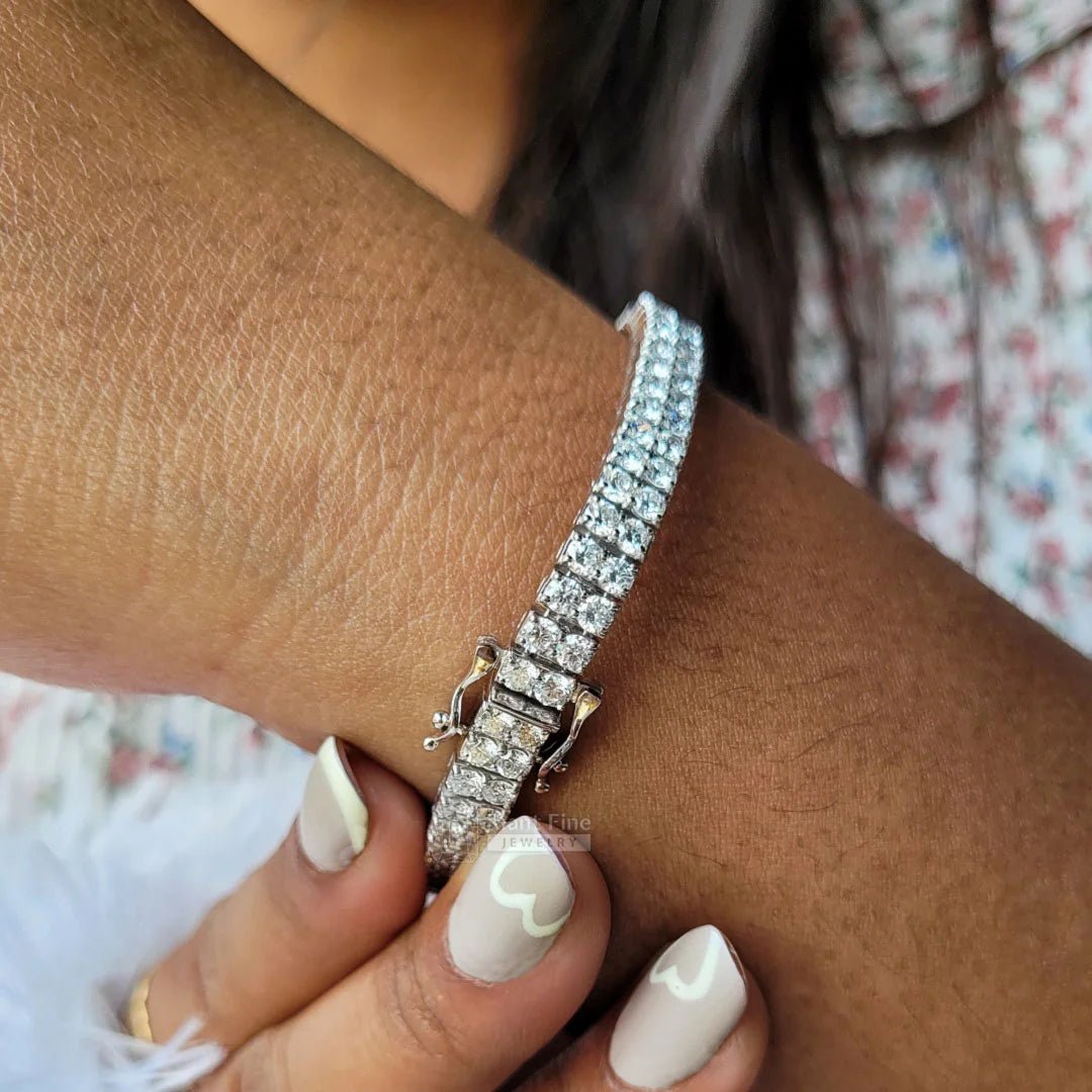 Classic Round Lab Grown Diamond Double Row Bracelet - Riant Fine Jewelry