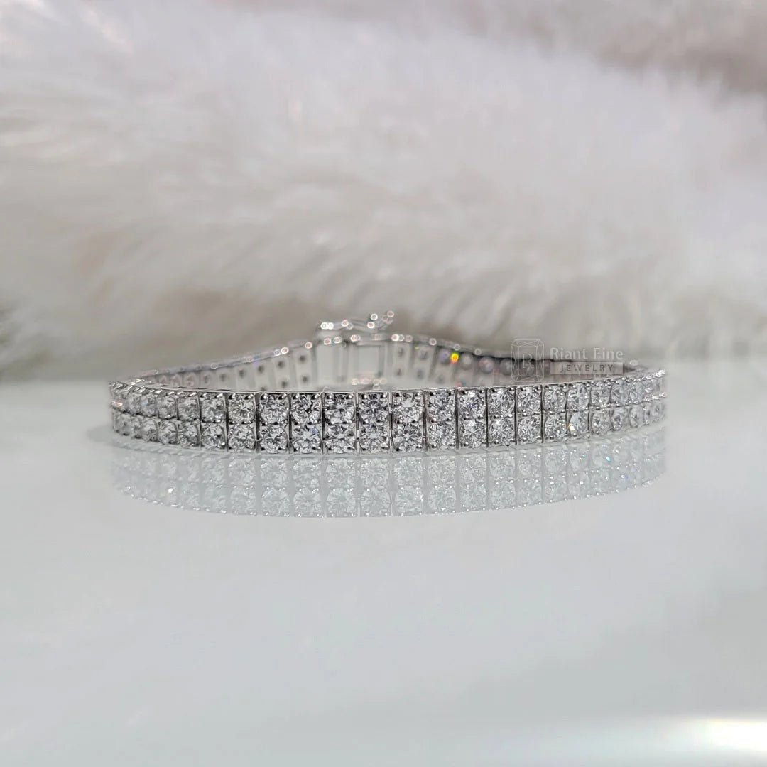 Classic Round Lab Grown Diamond Double Row Bracelet - Riant Fine Jewelry