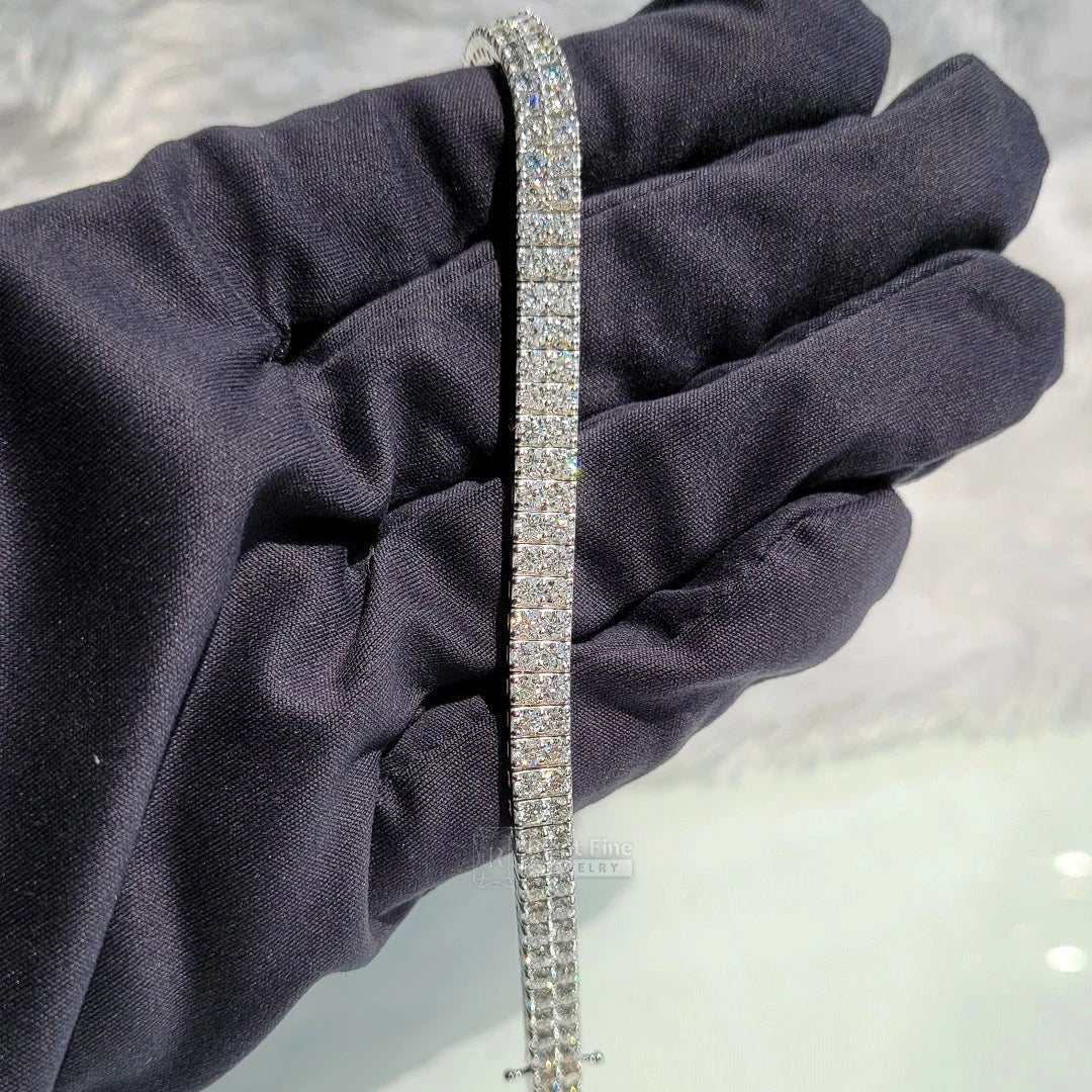 Classic Round Lab Grown Diamond Double Row Bracelet - Riant Fine Jewelry