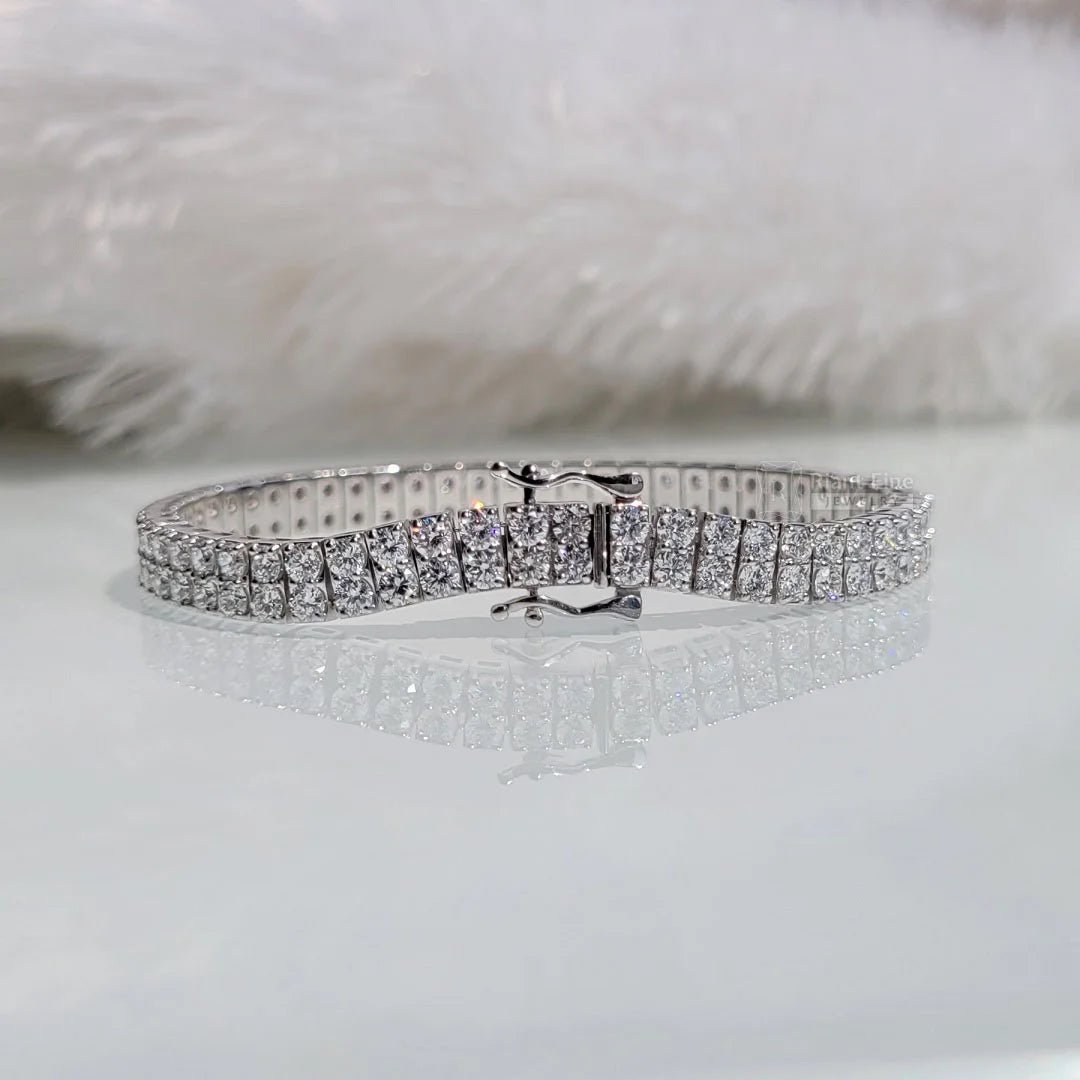 Classic Round Lab Grown Diamond Double Row Bracelet - Riant Fine Jewelry