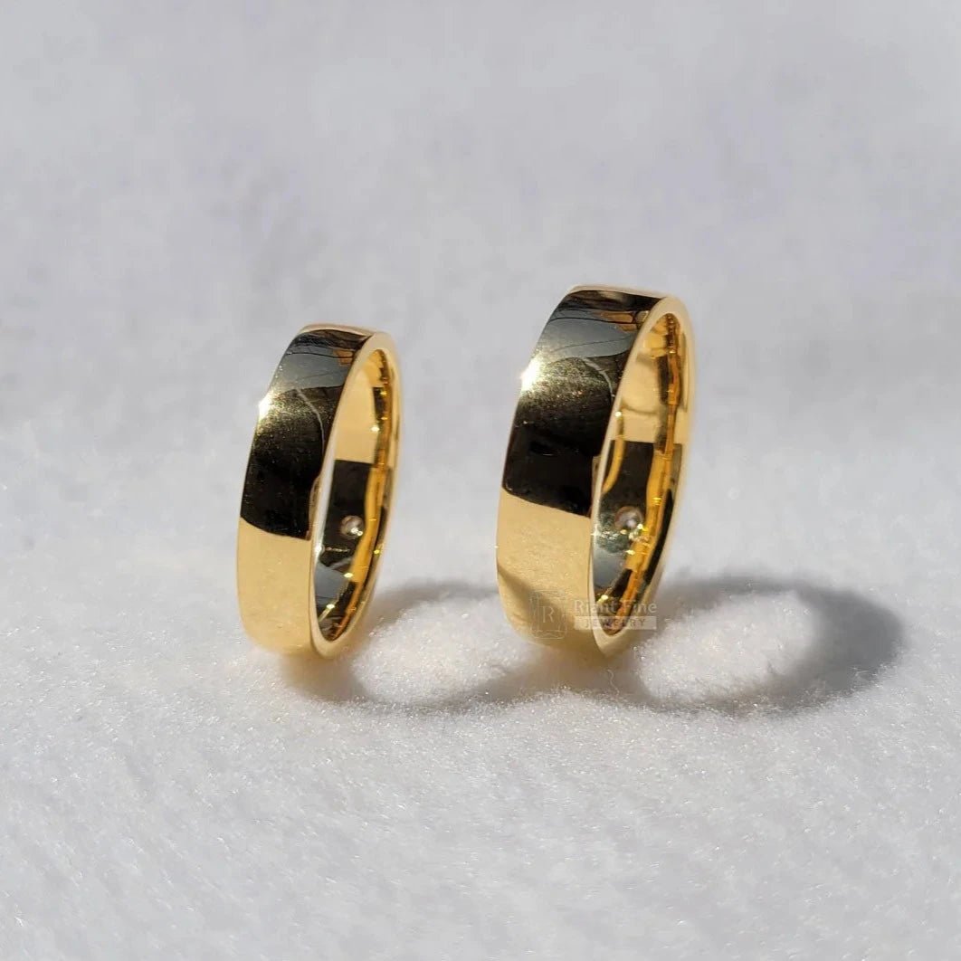 Classic Wedding Ring Set in 14K Gold | Riant Fine Jewelry - Riant Fine Jewelry LLC