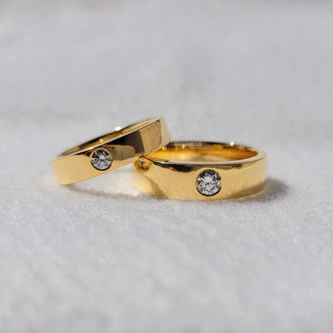 Classic Wedding Ring Set in 14K Gold | Riant Fine Jewelry - Riant Fine Jewelry LLC