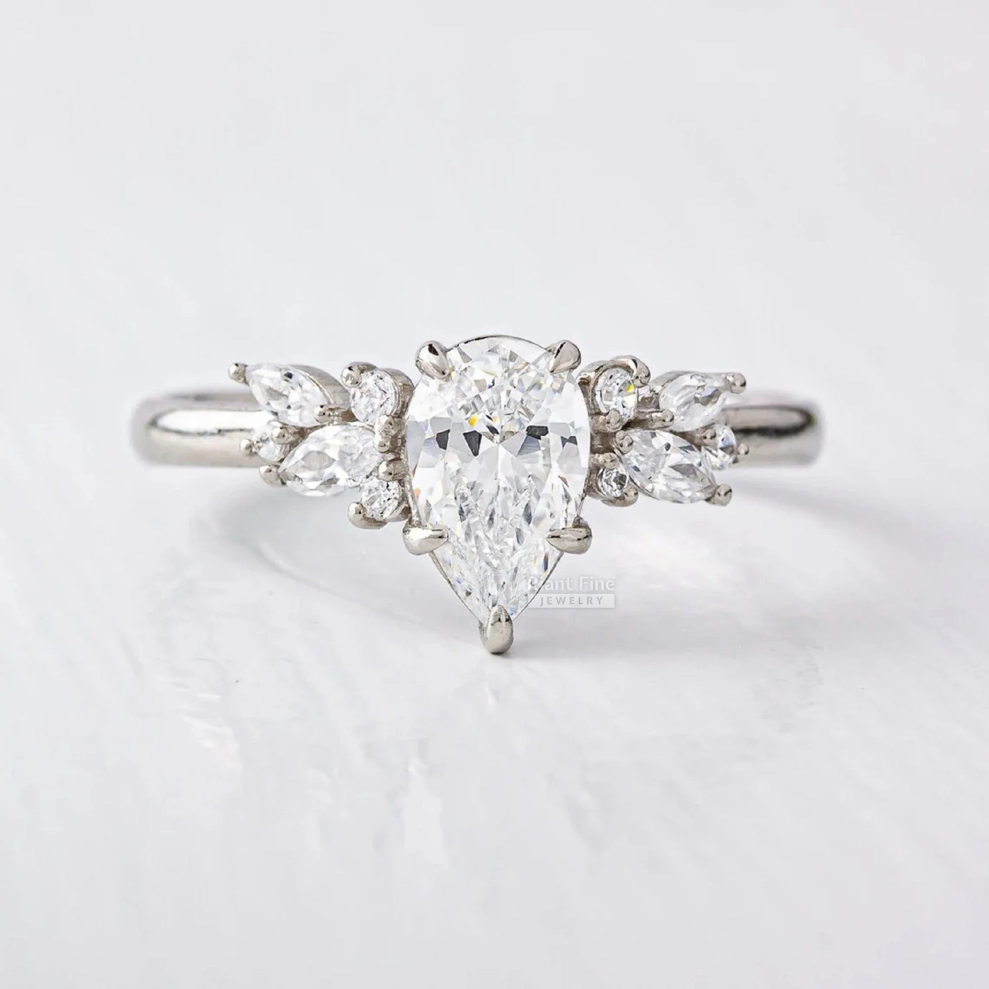 Pear Shaped Lab Grown Diamond Ring