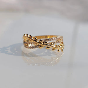 Crossover Leaf Style Round Cut Lab Diamond Wedding Band