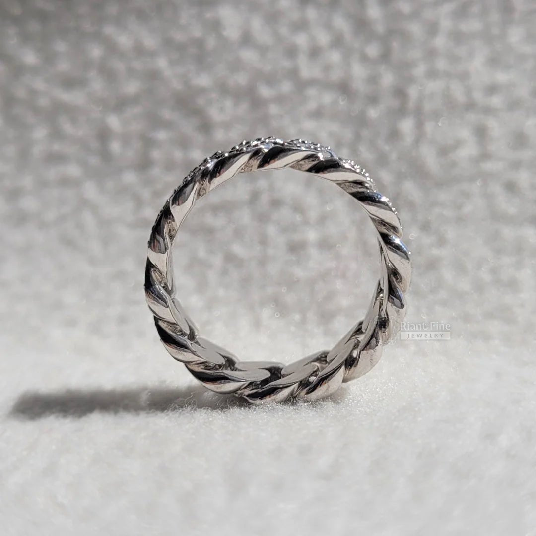 Cuban Link Chain Eternity Diamond Wedding Band - Riant Fine Jewelry