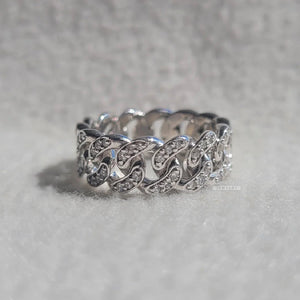 Cuban Link Chain Eternity Diamond Wedding Band