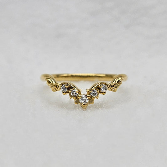 Curved Diamond Wedding Band
