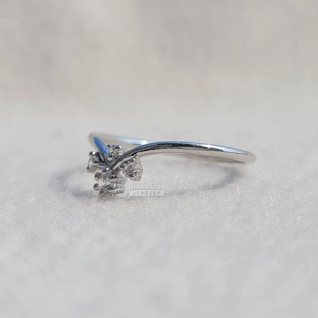 14K Gold Curved Wedding Band