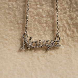 Custom Name Latter Diamond Pendant In 14K White Gold