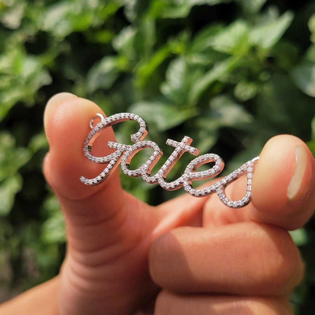 Custom Name Letter Lab Grown Diamond Pendant Necklace - Riant Fine Jewelry LLC