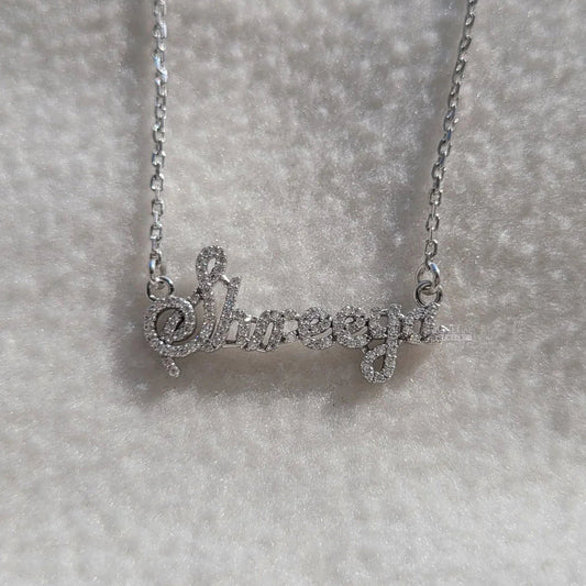Custom Round Diamond Name Necklace for Women - Riant Fine Jewelry
