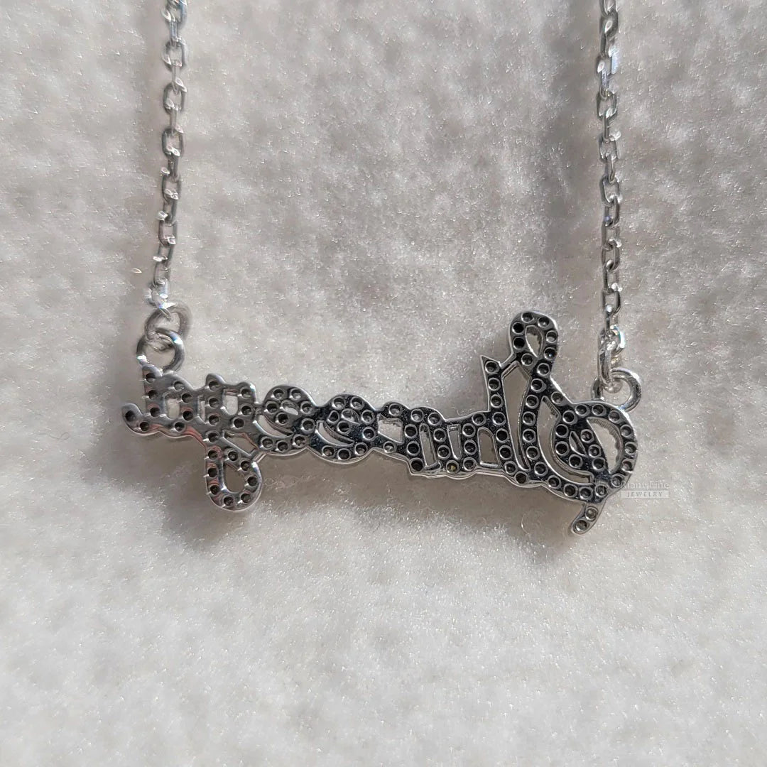Custom Round Diamond Name Necklace for Women - Riant Fine Jewelry
