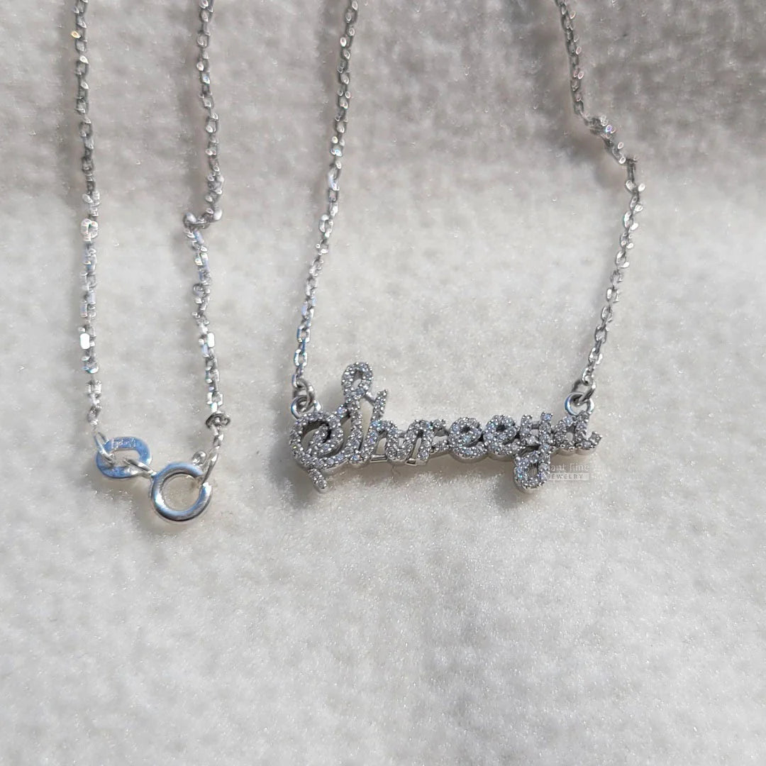 Custom Round Diamond Name Necklace for Women - Riant Fine Jewelry