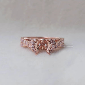 Custom Semi Mount Pink Diamond Rose Gold Wedding Ring