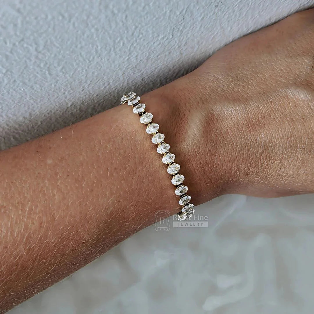 Oval Cut Moissanite Bracelet 