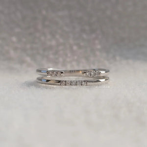Dainty 14K Gold Open Gap Diamond Wedding Ring