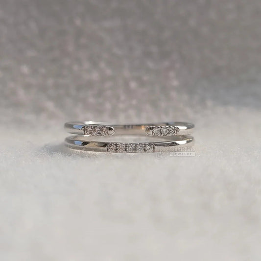 Dainty 14K Gold Open Gap Diamond Wedding Ring - Riant Fine Jewelry