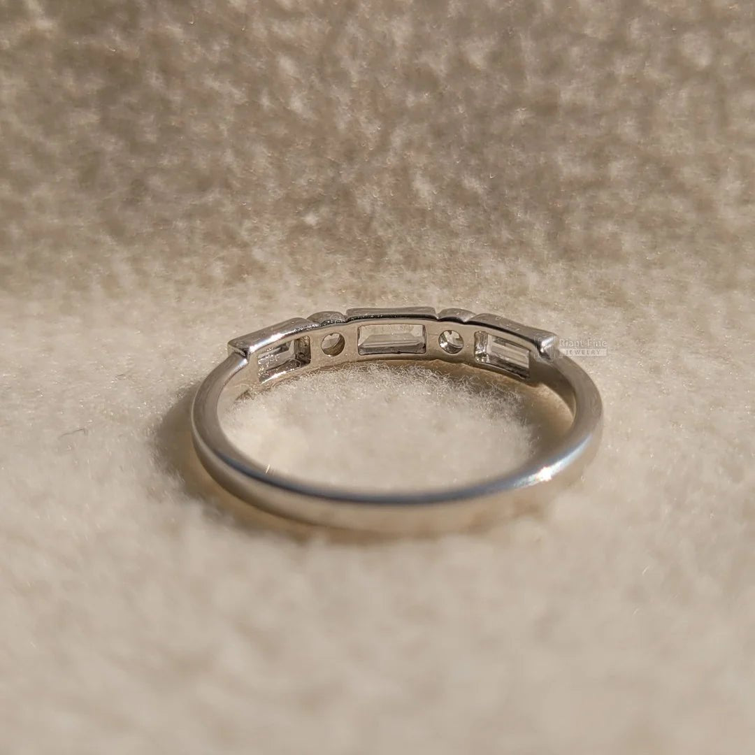 Dainty Baguette Lab Diamond White Gold Band - Riant Fine Jewelry LLC