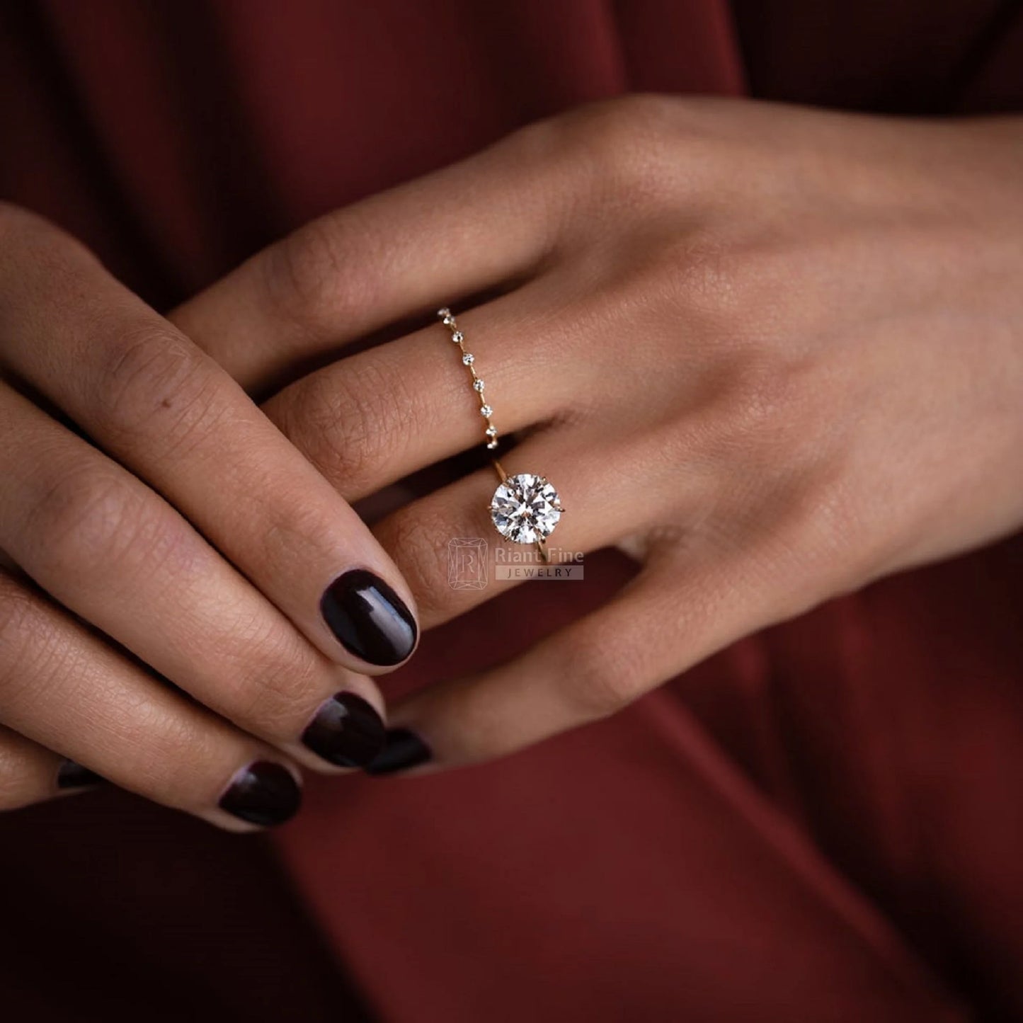 dainty diamond ring for her
