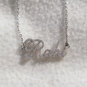 Dainty Gold Lab Grown Diamond Custom Name Pendant