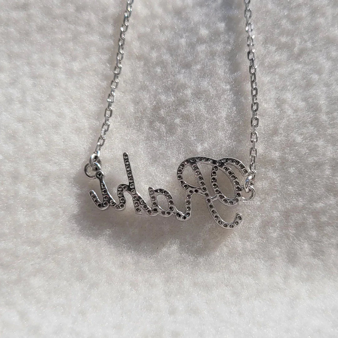 Dainty Gold Lab Grown Diamond Custom Name Pendant - Riant Fine Jewelry