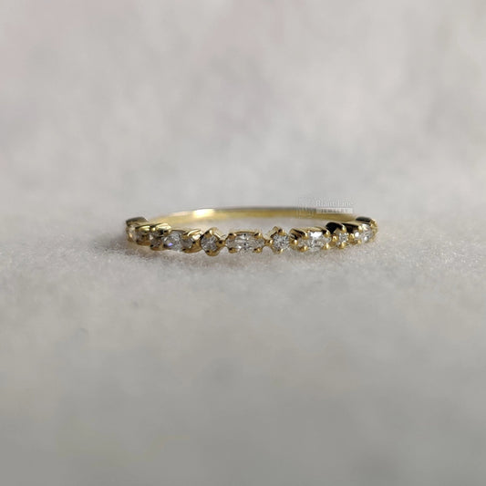 Dainty Lab Grown Diamond Wedding Bands in Gold - Riant Fine Jewelry LLC