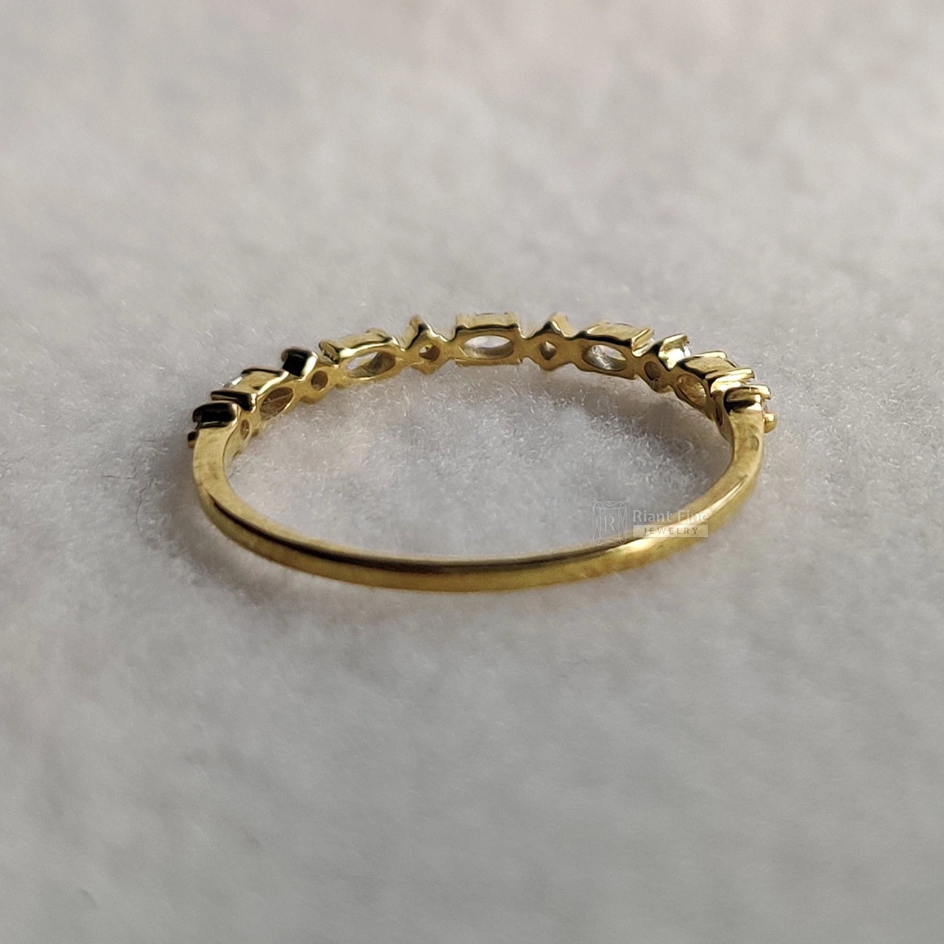 Dainty Lab Grown Diamond Wedding Bands in Gold - Riant Fine Jewelry LLC