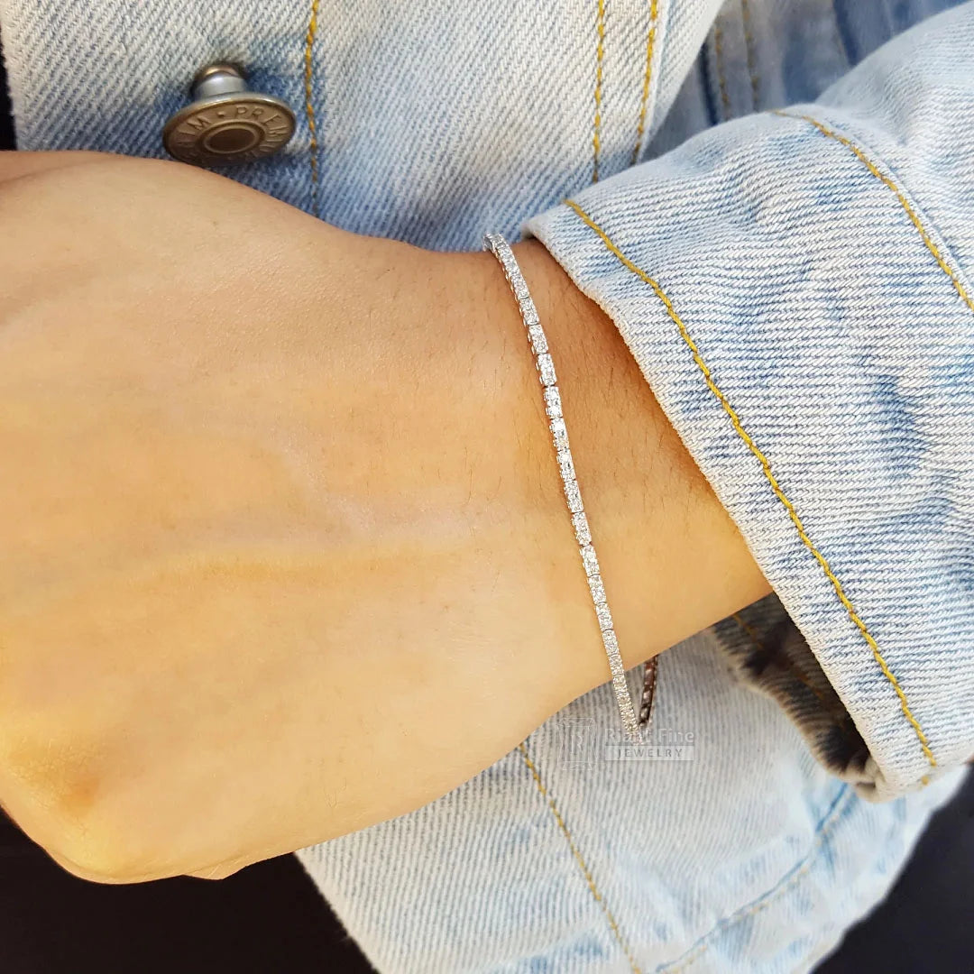 14K Gold Moissanite Tennis Bracelet