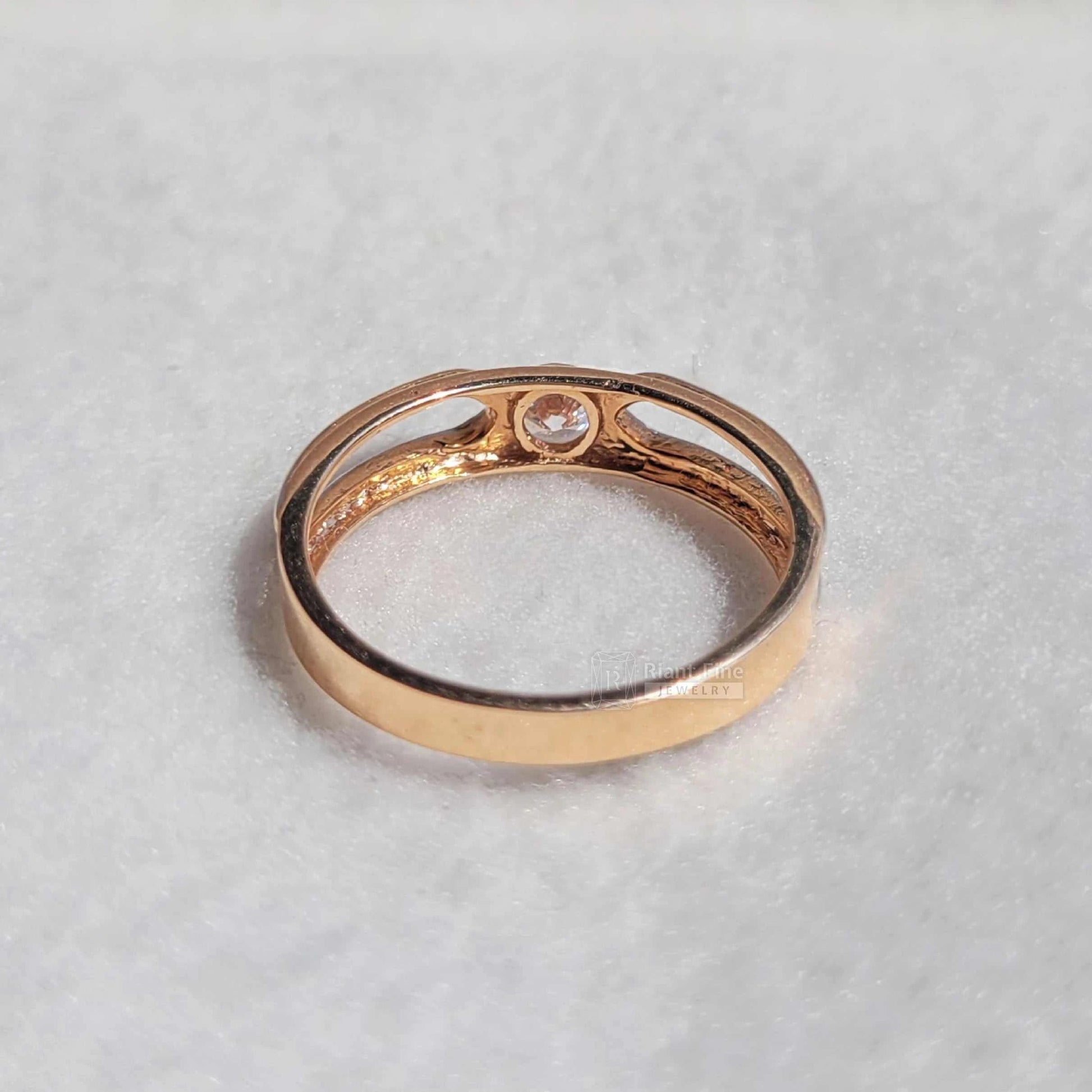 Dainty Round Diamond Solitaire Lab Grown Engagement Ring - Riant Fine Jewelry LLC