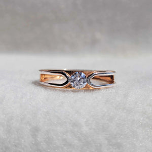 Dainty Round Diamond Solitaire Lab Grown Engagement Ring