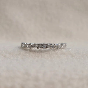 Delicate Round Diamond Half Eternity Gold Wedding Band