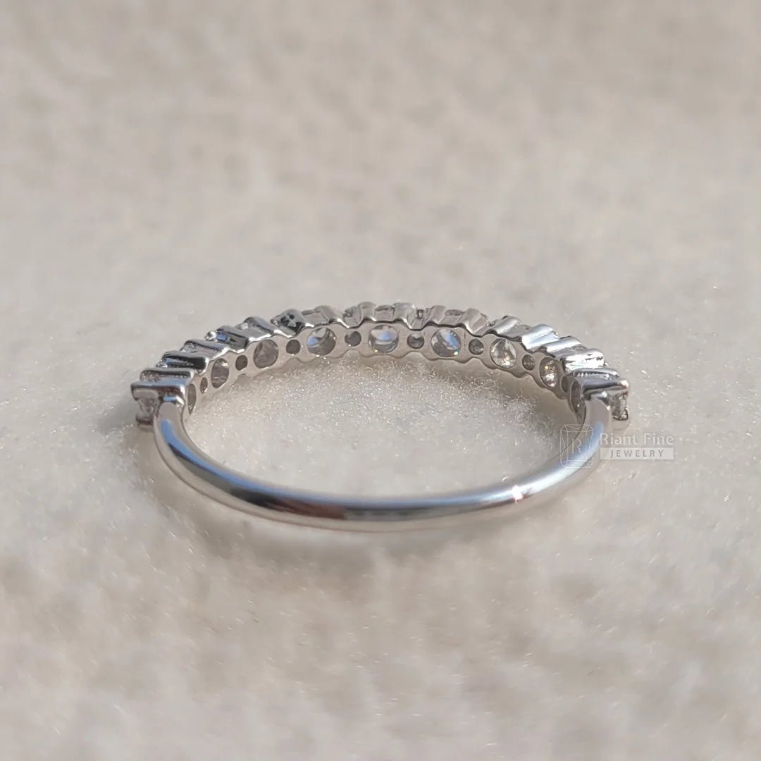 Delicate Round Diamond Half Eternity Gold Wedding Band - Riant Fine Jewelry