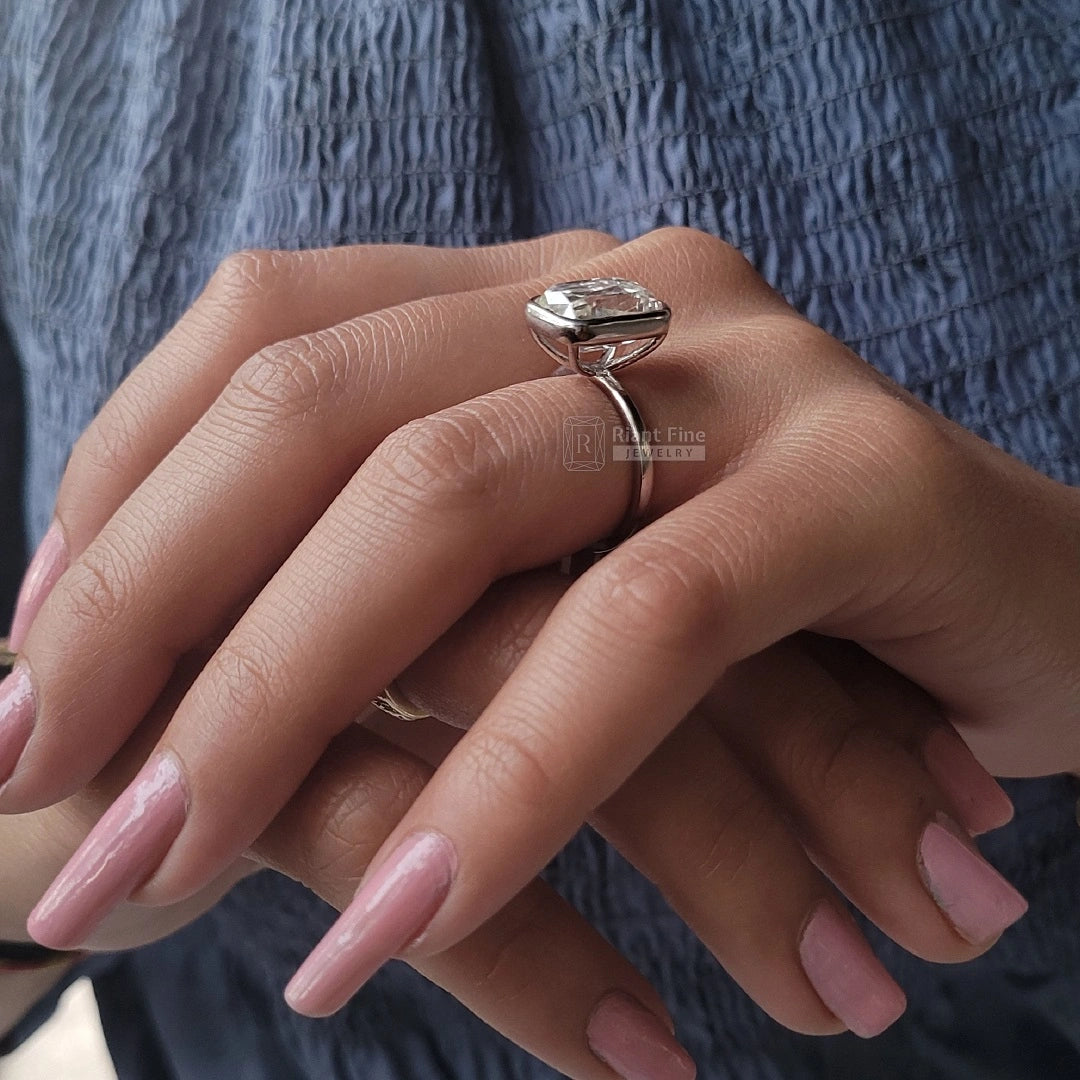 Radiant Cut Moissanite Ring